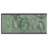 Great Britain Stamps #142 Used 1902 One Pound Issu