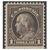 US Stamps #423 Mint LH 1912 $1 Franklin CV $475