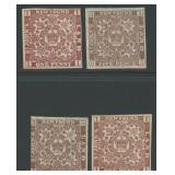 Newfoundland Stamps #1, 5, 12A, 15A Mint CV $1175