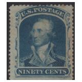 US Stamps #39 Mint No Gum 1860 90 Cent Issue, ligh