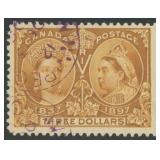 Canada Stamps #63 Used $3 Jubilee 1897 CV $1000