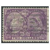 Canada Stamps #62 Used $2 Jubilee 1897 CV $550
