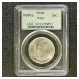 US Coins 1923 Monroe Commemorative Silver Half Dol