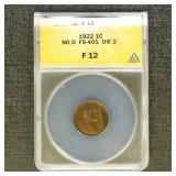 US Coins 1922 No D FS-401 Die 2 Lincoln Cent Grade