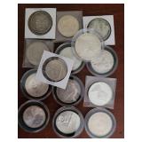 Worldwide Silver Coins group of 14, mix of dates a