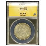 US Coins 1830 Bust Half Graded EF45 Details (Clean