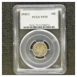 US Coins 1942/41 Mercury Dime Graded VF25 by PCGS