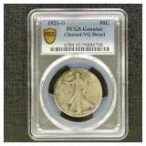 US Coins 1921-D Walking Liberty Half Dollar Graded