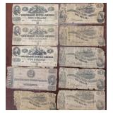Confederate States of America Paper Money lot of 8