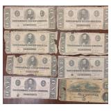 Confederate States of America Paper Money lot of 8