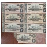 Confederate States of America Paper Money lot of 7