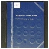 US Coins Mercury Dime Collection in Whitman Album,