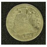 US Coins 1876-CC Seated Liberty Quarter, circulate