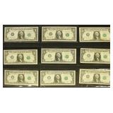 US Paper Money $1 Bill Group of 22, 13 Mixed Silve