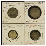 Worldwide Silver Coins Group of 8 in flips with id