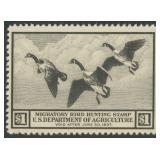 US Stamps #RW3 Mint NH with natural gum skips CV $