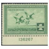US Stamps #RW4 Mint NH with natural gum skip & lig