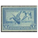 US Stamps #RW1 Mint NH with line across gum of mou