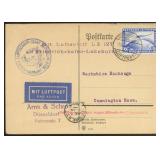 Germany Stamps #C36 tied on 1929 Card, LZ127 with