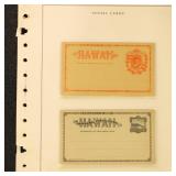 Hawaii Stamps UX1-UX9 Mint Postal Cards on pages, Hawaii Stamps UX1-UX9 Mint Postal Cards on pages,