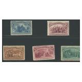 US Stamps 1893 Columbian Exposition Group on card, US Stamps 1893 Columbian Exposition Group on card,