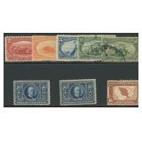 US Stamps Early Commemorative Group on card, inclu US Stamps Early Commemorative Group on card, inclu