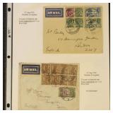 India Postal History Airmail Collection on Pages,