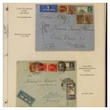 India Postal History Airmail Collection on Pages,