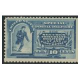 US Stamps #E2 Mint Hinged, light crease CV $500