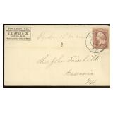 US Postal History 1862 Advertising cover for J. C.