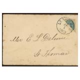 Danish West Indies Stamps #7c Diagonal Half Used a