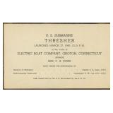 USS Thresher (SS200) Launching invitation plus lau