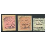 Eckartsberga Stamps Mi:2-4 Used on piece CV 1,010