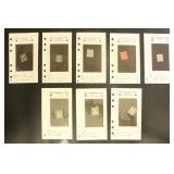 US Stamps Washington Franklin Group on Dealer Card