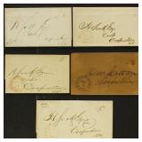 Cherry Valley Stampless Covers, 1840s-1850s group
