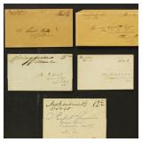 New York Stampless Covers with manuscript town mar