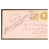 US Stamps #112, 113 tied on Boston & Cape Cod Rail