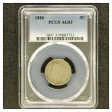 US Coins 1885 Liberty "V" Nickel Graded G04 by PCG
