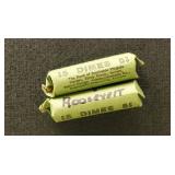 US Coins 100 Roosevelt Silver Dimes, pre-1964, cir