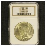 US Coins 1923 Peace Dollar Graded MS64 by NGC