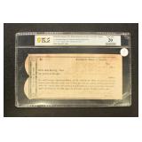 Confederate States 1864 Interim Depository receipt