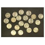 US Coins 20 Franklin Half Dollars, Many BU