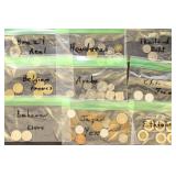 Worldwide Coins separated by country, no silver