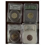 US Coins Graded Lot of Washington Quarters, 1968-2