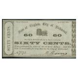 1862 Virginia Obsolete Currency $0.60 TR06-12 Note
