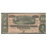 T-68 Confederate States Currency $10 CSA Civil War