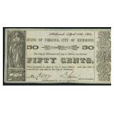1862 Virginia Obsolete Currency $0.50 TR06-11 Note