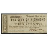 1862 Virginia Obsolete Currency $0.10 TR06-04 Note