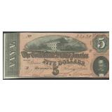 T-69 Confederate States Currency $5 CSA Civil War