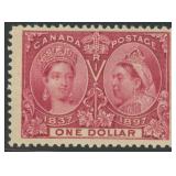 Canada Stamps #61 1897 Mint Hinged Jubilee $1 Issu